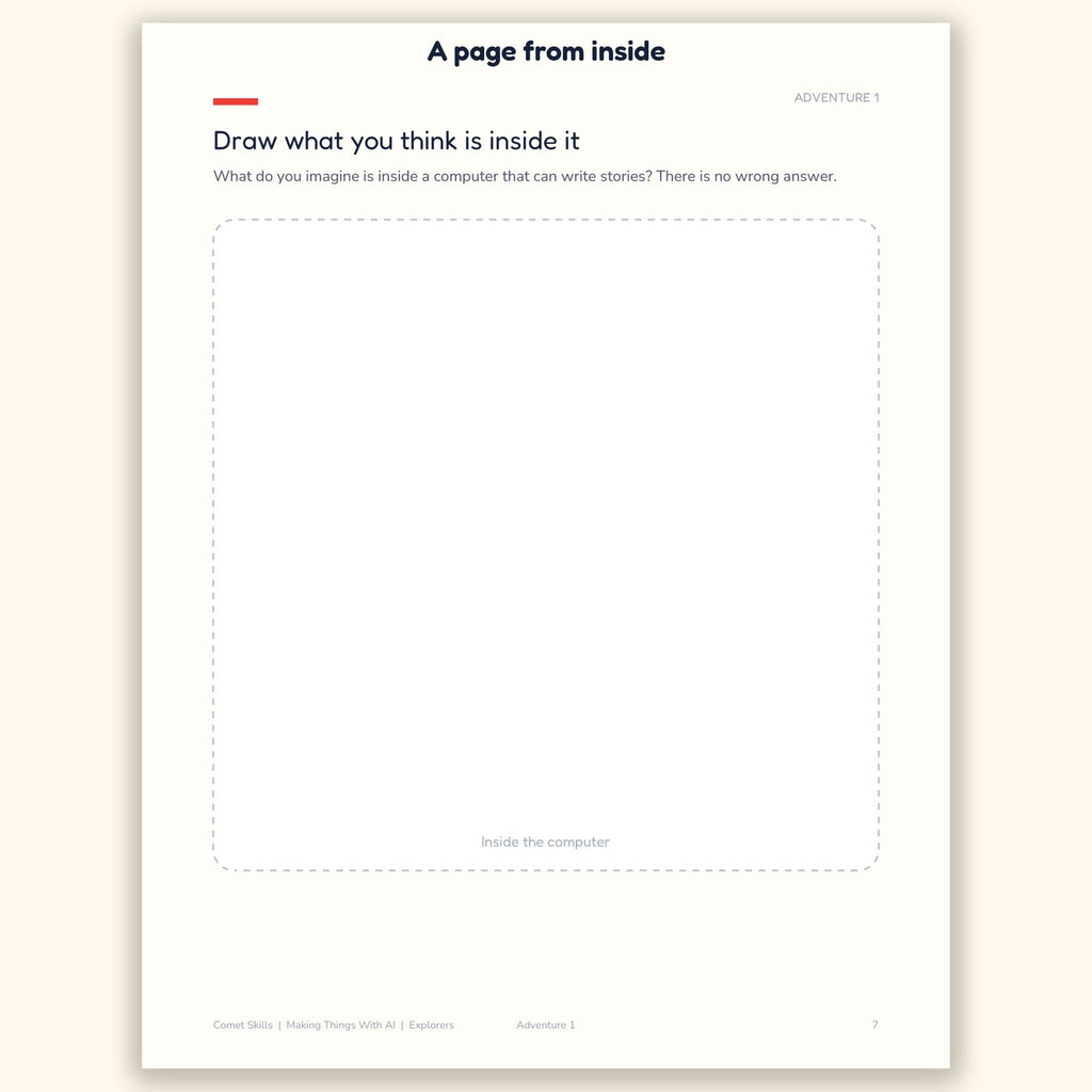 A page from inside the Making Things With AI workbook