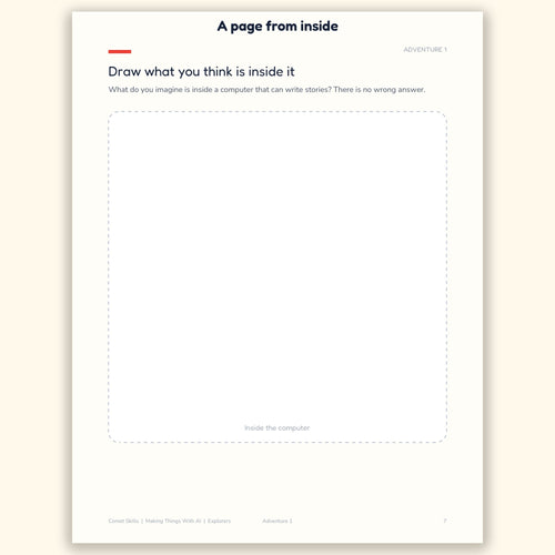 A page from inside the Making Things With AI workbook